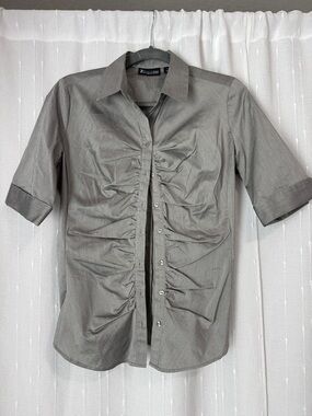 NY&Co Women’s Gray Button Down Blouse